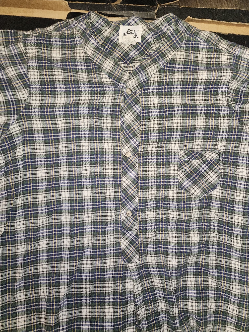 Vtg Woolrich gorpcore 1984 henley xl read( xx)PLACKID  plaid work shirt